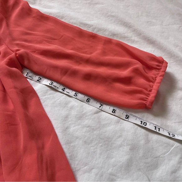 Covington Coral Chiffon Ruffle Blouse Layered Ruffle Top Women’s Small Coquette - Picture 10 of 14